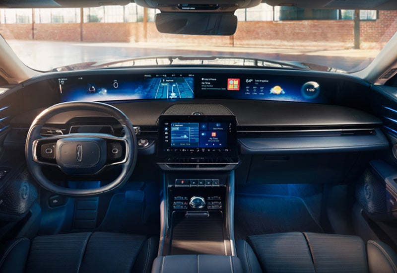 A large panoramic display is shown on the dashboard of a 2024 Lincoln Nautilus® SUV | Sheehy Lincoln of Richmond in Richmond VA