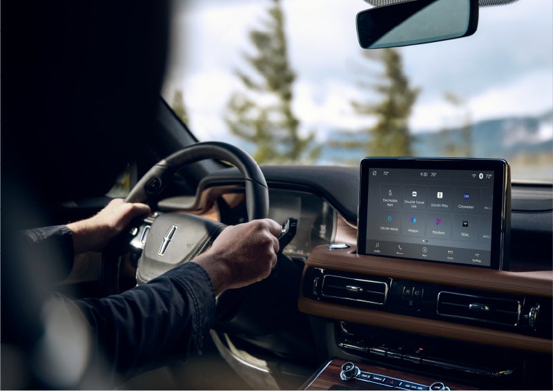 The Lincoln+Alexa app screen is displayed in the center screen of a 2023 Lincoln Aviator® Grand Touring SUV | Sheehy Lincoln of Richmond in Richmond VA