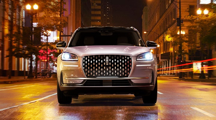 The striking grille of a 2024 Lincoln Corsair® SUV is shown. | Sheehy Lincoln of Richmond in Richmond VA